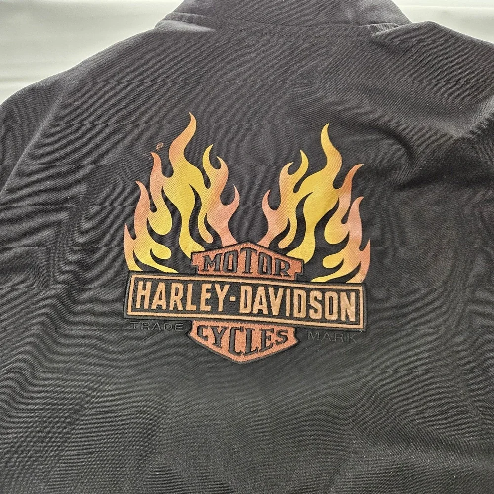 Harley Davidson Racing Team Nylon Jacket  Black Orange Mens Size‎ Large See Desc